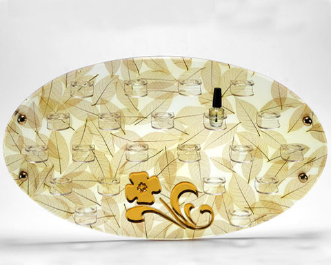 壓克力11厘米厚度內鑲乾燥植物底板之指甲油置放架